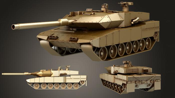 نموذج ثلاثي الأبعاد لآلة CNC السيارات والنقل دبابة ليوبارد 2A7